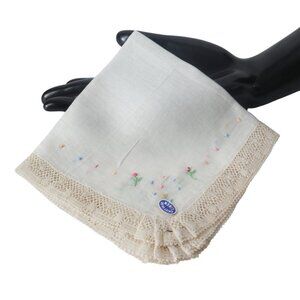 Handkerchief Hanky Hankie Vintage White Embroidered